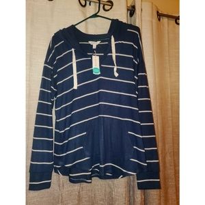 Market & Spruce Navy Blue Hoodie Shirt Size L